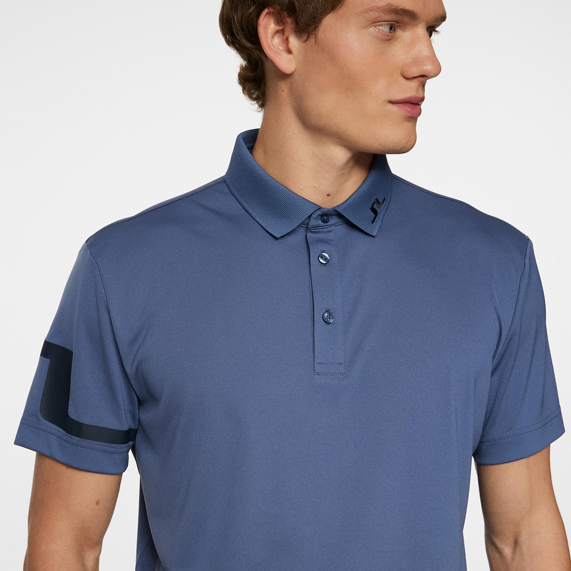 J Lindeberg Heath Mens Polo Shirt Vintage Indigo